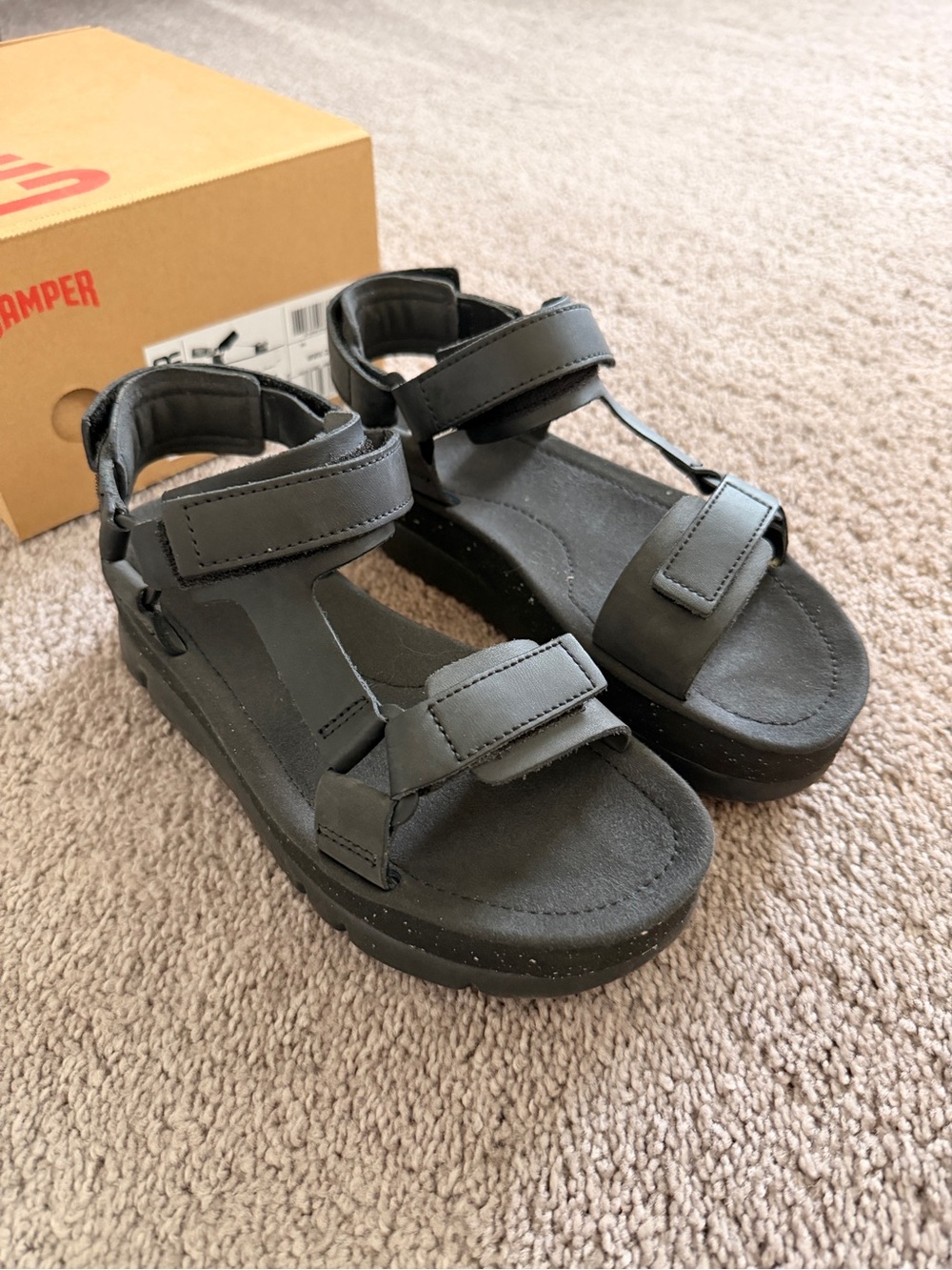 Camper womens Black Oruga Up sandals EU 37 US 7